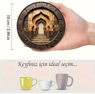 6'lı Ahşap Bardak Altlığı BRD-006