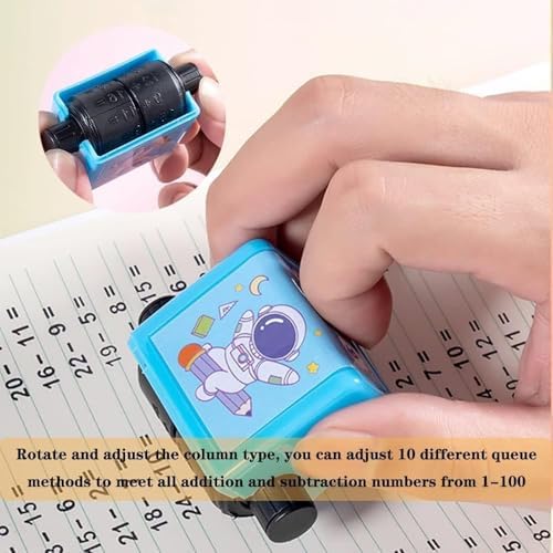 Alternative view of Çocuklar İçin Eğlenceli Ve Öğretici Matematik Toplama İşlemleri Kaşesi, Eğitim Öğrenme İçin Çarpım Tablosu Kaşesi Mürekkep Hediyeli Matematik Rulosu Damgası (MAVİ)