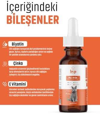Kedi Tüy Dökülme Önleyici Multivitamin Damla, Tüy Bakımı, 50ml