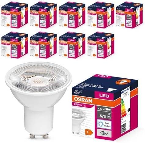 Alternative view of LED Value PAR16 GU10 6.9W (80W Eşdeğeri) 6500K Gün Işığı, 600 lm, 36° Spot, CRI≥80, Cam Gövde – 10’lu Paket