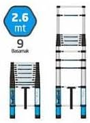 YAPI Alüminyum Teleskopik Merdiven 260 cm 9 Basamak