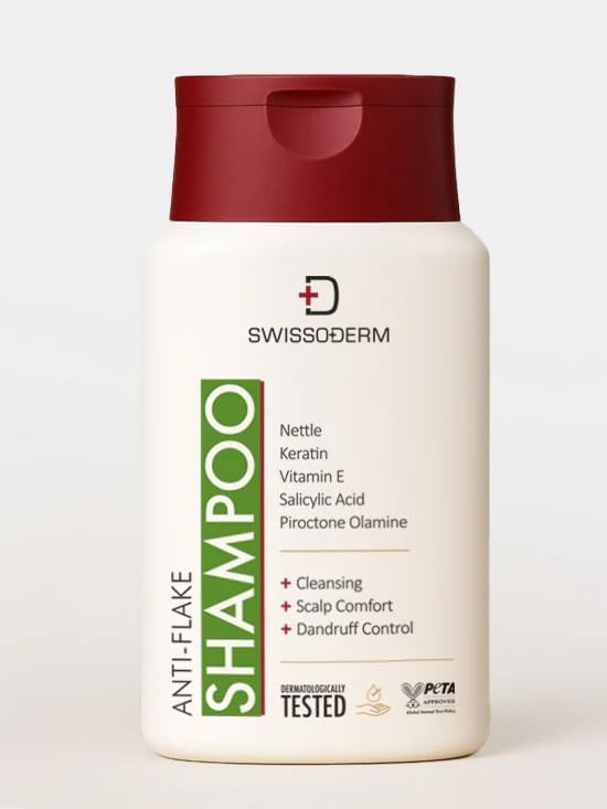 Swissoderm Kepek ve Pullanma Karşıtı Şampuan 300ml – Bitkisel, Salisilik Asitli, Vegan