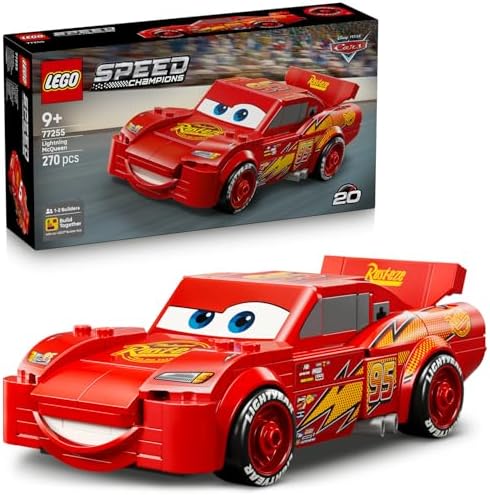 Speed Champions | Şimşek McQueen 77255 – 9 Yaş ve Üzeri Çocuklar için 'Lightyear' Baskılı Lastikler ve Ünlü Far Çıkartmaları İçeren Oyuncak Yapım Seti, Yaratıcı Hediye Fikri (270 Parça)