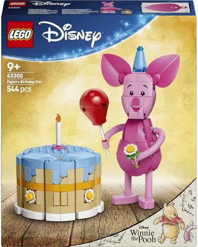 │ Piglet’in Doğum Günü Eğlencesi 43305-9 Yaş ve Üzeri Çocuklar için Mumlu Doğum Günü Pastası ve Piglet Minifigürü İçeren Yaratıcı Oyuncak Yapım Seti, Hediye Fikri (544 Parça)