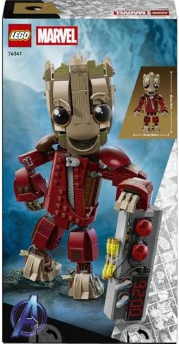 Yağmacı Tulumlu Groot 76341-10 Yaş ve Üzeri Çocuklar için 3 Minifigürü, 2 Mermi Atıcı, 4 Eklemli Dokunaç ve 2 Askı İçeren Yaratıcı Oyuncak Yapım Seti, Hediye Fikri (604 Parça)