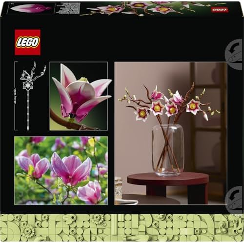 Alternative view of Botanicals Manolya Dalları 11510 - Yetişkinler için Parçaları ve Kahverengi Kurbağalar Dahil Çeşitli Detaylar İçeren Çiçek Buketi Model Yapım Seti, Hediye Fikri (435 Parça)