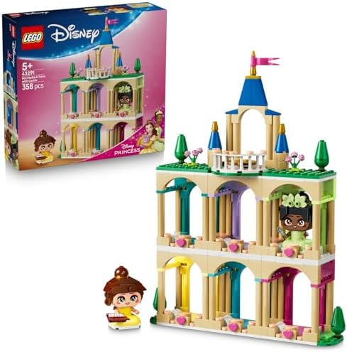 Şato ile Mini Belle ve Tiana 43291 – 5 Yaş ve Üzeri Çocuklar için Karakterlerin Kitap ve Kaşık Aksesuarlarını İçeren Yaratıcı Oyuncak Yapım Seti, Hediye Fikri (358 Parça)
