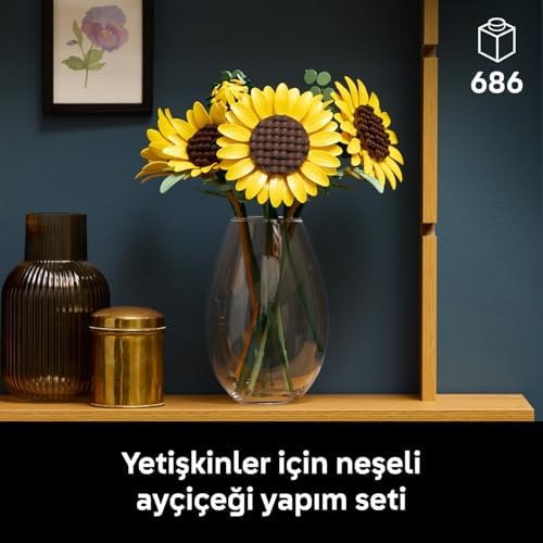 Alternative view of Botanicals Ayçiçeği Buketi 11502 - Yetişkinler için Çeşitli Gelişim Aşamalarında 6 Ayçiçeği İçeren Dekoratif Çiçek Buketi Model Yapım Seti, Kadınlar ve Erkekler için Hediye Fikri (686 Parça)
