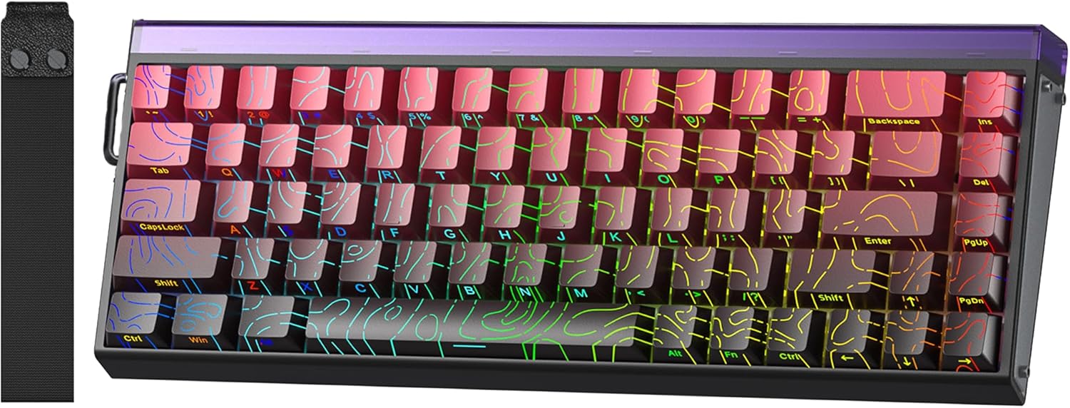 Alternative view of Aula Hero 68 He Manyetik Klavye Trigger Dragon Switch 8000Hz RGB Neon TKL Hot Swap Oyuncu Klavyesi Kırmızı