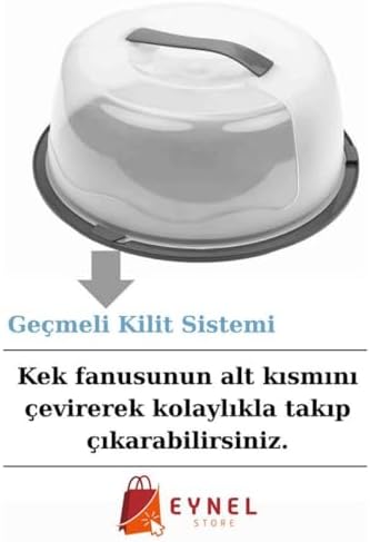 Alternative view of Geçmeli Kilitli, Kapaklı ve Kulplu Yaş Pasta, Kek Taşıyıcı, Mutfak Saklama İçin Yuvarlak, BPA İçermeyen Kek Fanusu, Börek, Çörek Saklama Kabı,, Turta Taşıma Kutusu (1, Yeşil, 12×28)