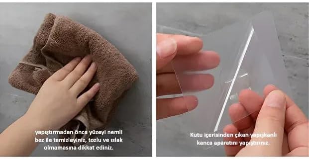 Yapışkanlı 2’li Banyo Rafı Duvara Monte Mutfak Rafı Paslanmaz Kancalı Duş Şampuan Organizer