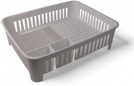 Portatif Kaşıklık Bölmeli Bulaşıklık | Tezgah Üstü Bulaşık Kurutmalık | 4 Renk Seçeneği | Dayanıklı ABS Plastik Malzeme (42x33x12cm) (BEYAZ)