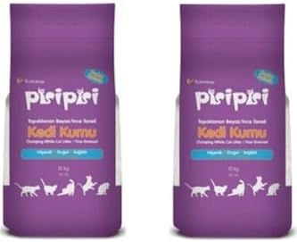 Pisipisi Pisi Pisi Pudra Kokulu Bentonit Kedi Kumu Ince Taneli(10Kg 12 Lit)2 Adet