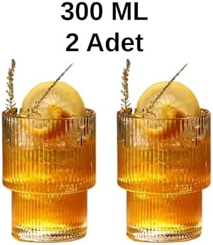 Life 2 Adet 300 ML Origami Stil Dayanıklı Su Meşrubat Kahve Cam Bardak MIT1199