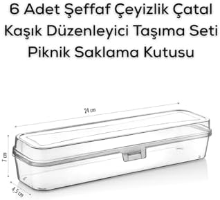 Alternative view of Life 6 Adet Şeffaf Çeyizlik Çatal Kaşık Düzenleyici Taşıma Seti Piknik Saklama Kutusu MIT1239