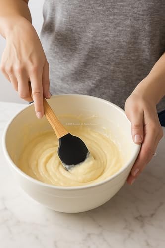 Alternative view of 5’li Silikon Spatula Seti Bambu Saplı Mutfak Gereçleri Dayanıklı Yapışmaz Hamur Karıştırıcı Pasta Fırçası Kaşık Spatula Seti Kolay Temizlenen Sağlıklı Pişirme Araçları (Siyah)