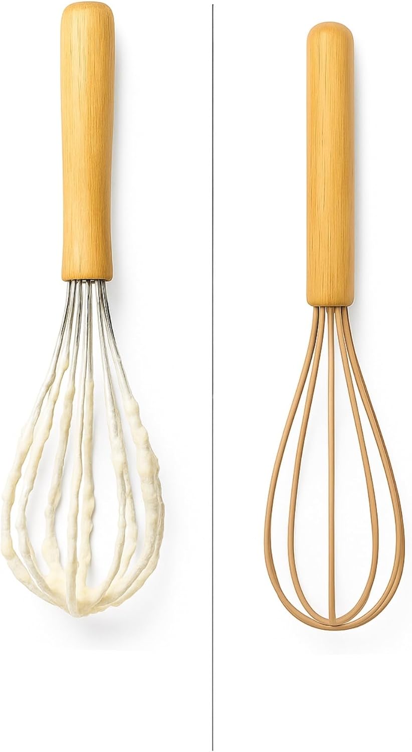 Alternative view of 3’lü Silikon Mutfak Seti Bambu Saplı Fırça Spatula Çırpıcı Dayanıklı Yapışmaz Hamur Karıştırıcı Çırpıcı Set Ergonomik Ahşap Saplı Mutfak Gereçleri Kolay Temizlenebilir Sağlıklı Pişirme