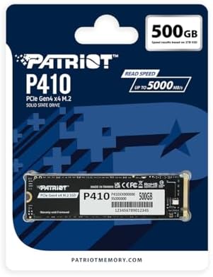 Alternative view of Patriot P410 500GB Dahili SSD - NVMe PCIe Gen 4x4 - M.2 2280 - Sıralı Okuma: 5.000MB/s'ye kadar ve Sıralı Yazma: 2.300MB/s'ye kadar - PS5 ile uyumlu - Katı Hal Sürücüsü - P410P500GM28H