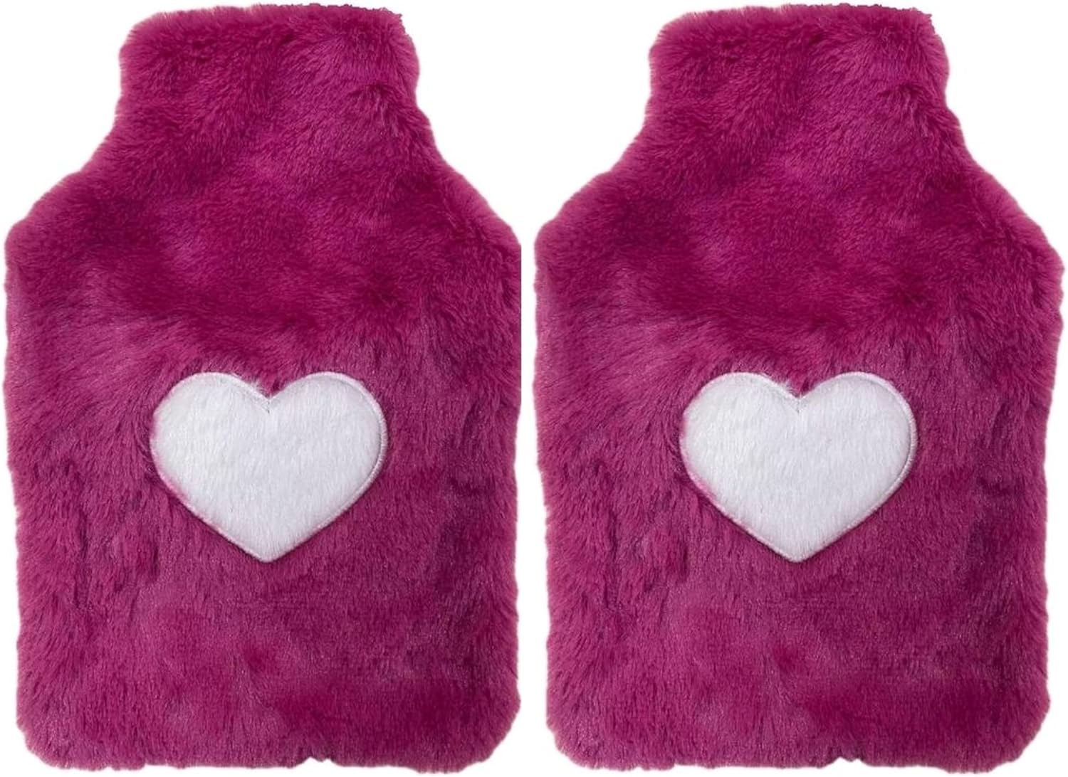 Alternative view of İki ADET SICAK SU TORBASI PELUŞ KALPLİ,KOYU PEMBE TERMOFOR 27X17X2CM 1 LİTRE