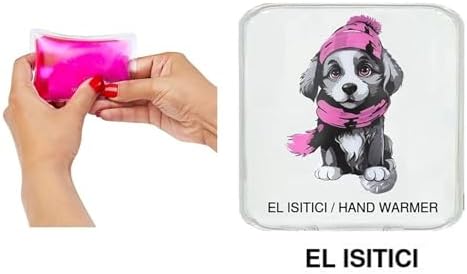 KIRMIZI BERELİ KÖPEK CEP SOBASI,EL ISITICI,SICAK SU TORBASI PVC 10x9,5cm