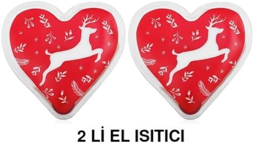 İki ADET KALPLİ GEYİKLİ CEP SOBASI,EL ISITICI,SICAK SU TORBASI PVC 9cm
