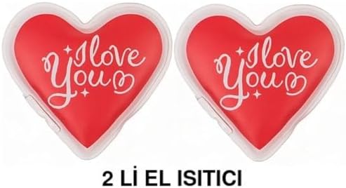 İki ADET KALPLİ SEVGİ MESAJLI CEP SOBASI,EL ISITICI,SICAK SU TORBASI PVC 9cm