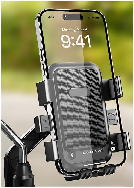 Alternative view of Ga76 Motor Motosiklet Telefon Tutucu Tek El Kullanım Ayna Montaj (Ga76 Ayna Montajı)