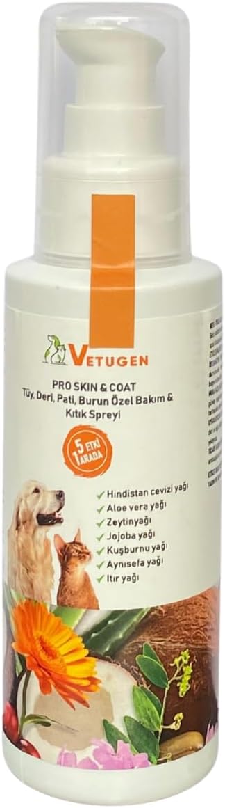 DOĞAL KEDİ VE KÖPEK PATİ, BURUN, DERİ, TÜY BAKIM, KITIK SPREYİ (100 ml)