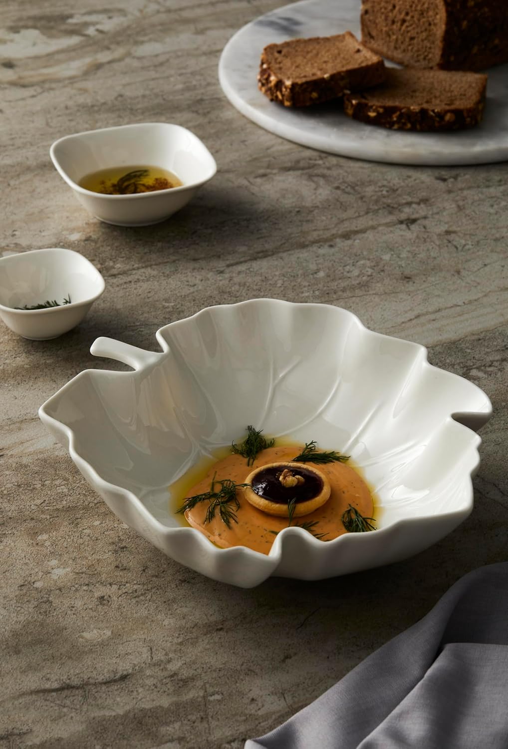 Alternative view of Be Original 20 cm Leaf Kase | Premium Porselen | Yaprak Formlu Şık Sunum Kasesi | Doğal & Toksinsiz | Modern Sofralar İçin