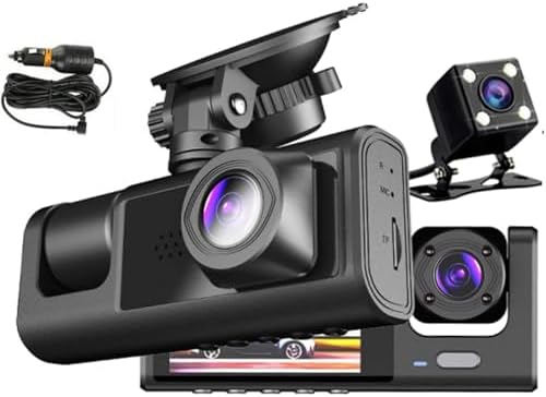 Alternative view of Full Hd 1080P Üç Kameralı Araç Içi Kamera Araba Güvenlik Kamerası Gece Görüşü Ön Geri iç Kayıt IR LED