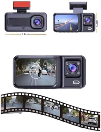 Alternative view of H98 Full Hd 1080P Wi-fi Full Hd 3 Kameralı Araç Içi Kamera Araba Güvenlik Kamerası Gece Görüşü Ön Geri iç Kayıt IR LED