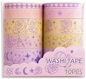 10’lu Washi Bant Seti – Dekoratif, Renkli ve Desenli Bantlar | Hobi, Bullet Journal, Kullanımı İçin - M3
