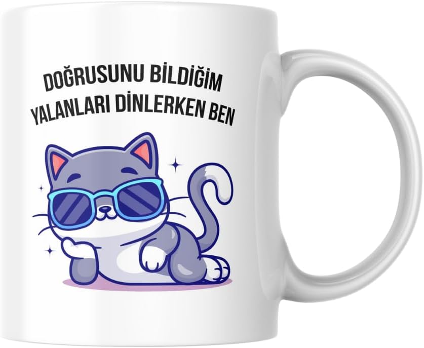 Alternative view of Doğrusunu Bildiğim Yalanlar Komik Baskılı Kupa Bardak Hediyelik Çay Kahve Kupası Coffee Mug