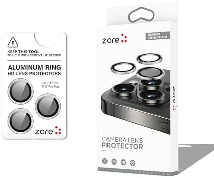 17 Pro İçin CL-12 Premium Safir Parmak İzi Bırakmayan Anti-Reflective Kamera Lens Koruyucu (Titanyum-Gümüş)
