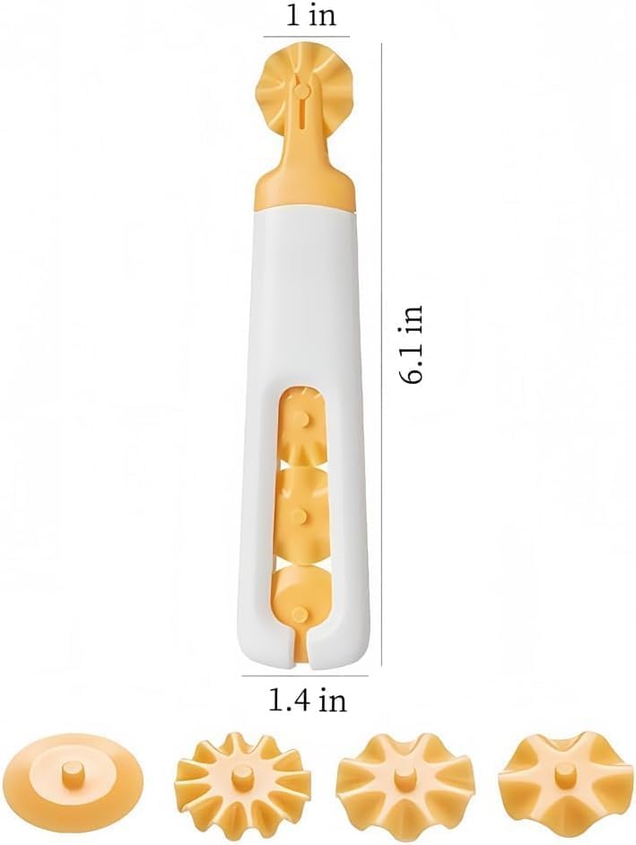 Alternative view of 4’ü 1 Arada Hamur Kesme – Değiştirilebilir Rulolarla Ravioli, Kurabiye, Pizza Hamuru Kesici, Kompakt ve Hafif BPA’sız Plastik Tasarım, EVINTO