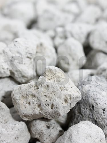 Natural Volkanik Beyaz Lav Taşı, Dekoratif Pomza, 2-4 cm, 1 Litre, Drenaj ve Toprak Nemlendirici Özellikli