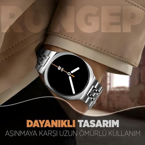 Alternative view of ile Uyumlu Prestige Model Çelik Kordon Galaxy 8 44mm/40mm/ 46mm için Katlanır Toka Mekanizmalı 8 Strap Paslanma Yapmayan Galaxy 8 Kordon