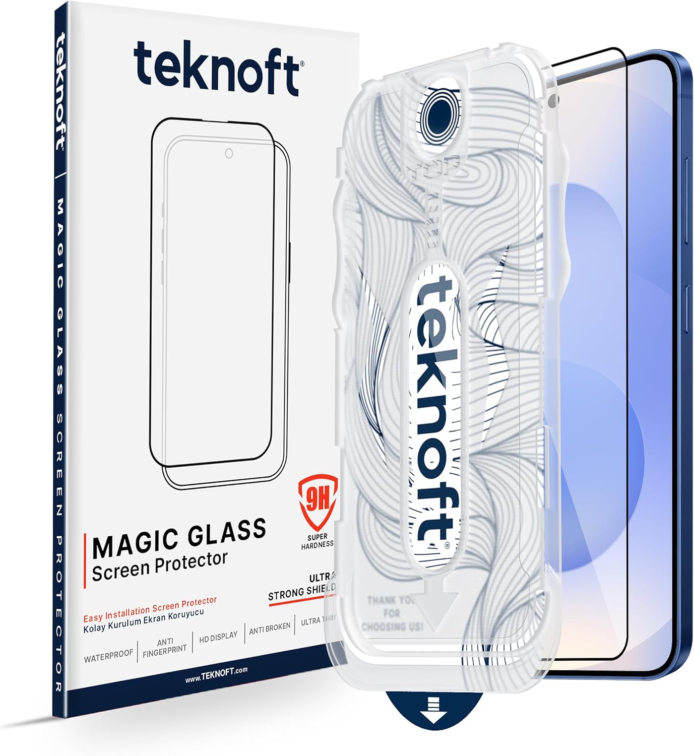Alternative view of Galaxy S25 ile Uyumlu Otomatik Hizalama Aparatlı Takılırken Toz Toplama Özellikli Ekstra Güçlendirilmiş Lazer Kesim Ekran Koruyucu Kırılmaz Cam