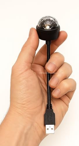 Alternative view of Araç İçi LED Işık USB Disko Topu Çok Renkli 9 Modlu Tavan ve Ayak Altı Aydınlatma Ses Kontrollü Mini Projektör Parti Atmosfer Lambası