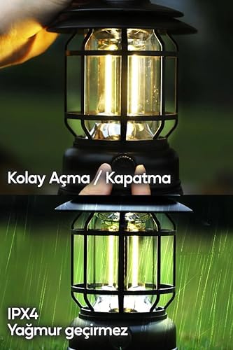 Alternative view of Şarjlı Solar Kamp Lambası - Alev Efektli Powerbank Özellikli Su Geçirmez LED Işıldak Gri 47721