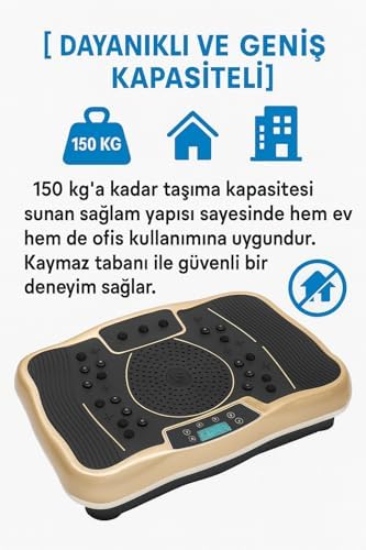 Alternative view of Titreşimli Egzersiz ve Masaj Plakası | 1-120 Kademe Ayarlanabilir Hız | 200W Güçlü Motor | 150kg Taşıma Kapasitesi | Bluetooth Müzik Destekli Fitness | 74 x 13 x 40 cm | 750