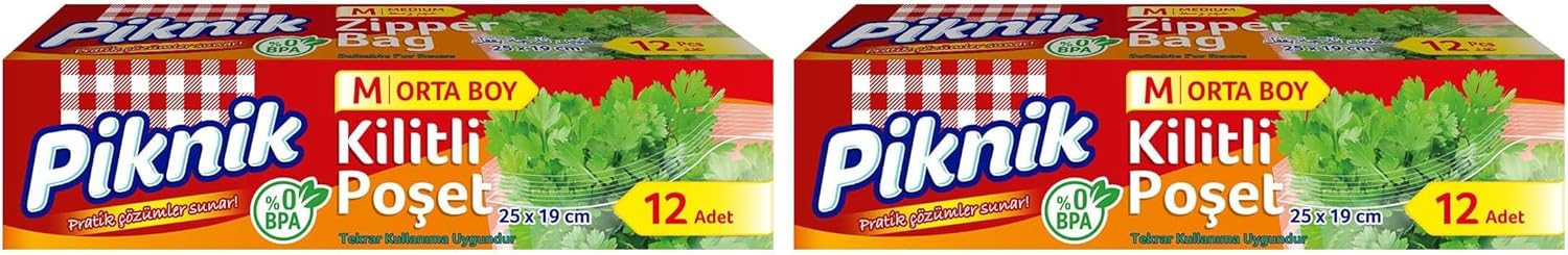 Alternative view of Piknik Orta Boy Kilitli Buzdolabı Poşeti 12li 2li paket
