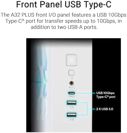 A32 PLUS M-ATX 3.2 GEN 2X1 TYPE C PORTU VE 360MM AIO CPU SOĞUTUCU & 420MM EKRAN KARTIYLA UYUMLU BEYAZ