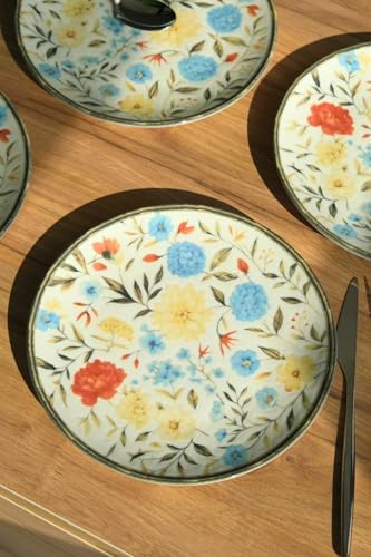 Alternative view of Tabakevi Tabak Evi Porselen Fiori Tuval Pasta Tabağı 20Cm 4 Kişilik 4 Parça Tvl4Ptprs1212