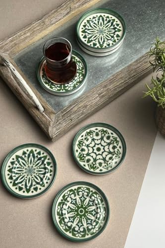 Tabakevi Tabak Evi Mozaik Green Sefa 6 Lı Çay Tabağı 10Cm
