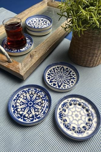 Tabakevi Tabak Evi Mozaik Blue Sefa 6 Lı Çay Tabağı 10Cm