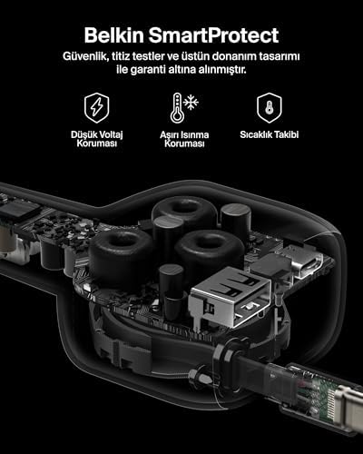 USB-C Araç Şarj Cihazı, 75 W, 75 cm Geri Çekilebilir USB-C Kabloyla, Şarj Cihazı, 17 ve 16 Serisi, Galaxy S25, AirPods, Tablet, MacBook, Chromebook vb. ile Uyumlu, Seyahat için