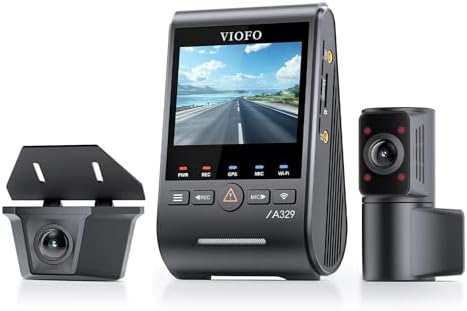 A329SW 3 Kameralı Ön+İç+Arka Su Geçirmez 4K+2K+2K STARVIS 2 Sensör GPS'li Araç Kamerası