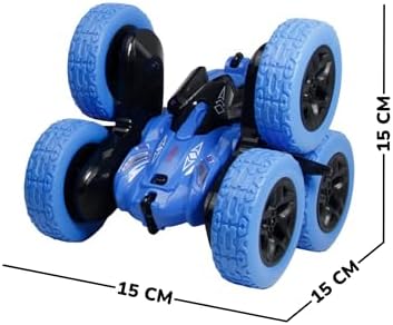 Alternative view of Oyuncak 2.4 GhZ Uzaktan Kumandalı Full Fonksiyon Işıklı Şarjlı 360° Dönebilen 6 Tekerlekli Atabilen Akrobat Araba (mavi-yeşil) (MAVİ)
