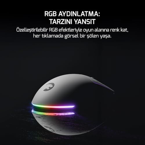 Alternative view of 24.000DPI Triple Mode (Kablolu/Bluetooth/2.4G) Beyaz Gaming Mouse